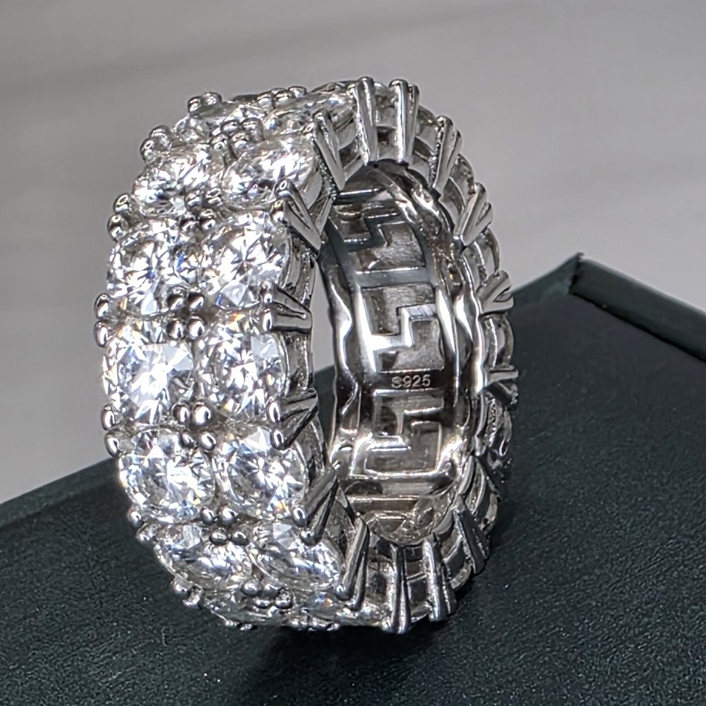 ✨ 8CTW . 2 Row. Moissanite Eternity Band | Solid S925 Sterling Silver ✨ - Picture 6 of 8